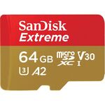 SanDisk microSDXC V30 A2 64GB Extreme 170MB/s A2 V30 UHS-I U3 — 15.5€ Photo Emporiki