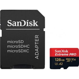 SanDisk Extreme Pro microSD 128GB+SD Adpt 200MB/s A2 V30 UHS-I U3 — 29.5€ Photo Emporiki