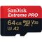 SanDisk Extreme Pro microSD 64B+SD Adpt 200MB/s A2 V30 UHS-I U3 — 20.5€ Photo Emporiki